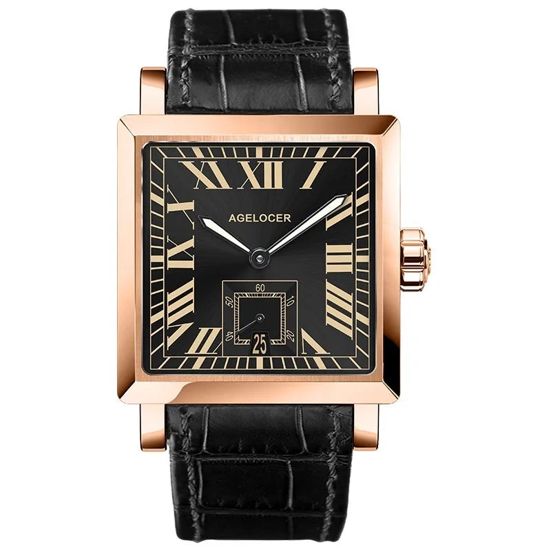 AGELOCER Codex Men's Automatic Watch – Square Luxury Business Dress