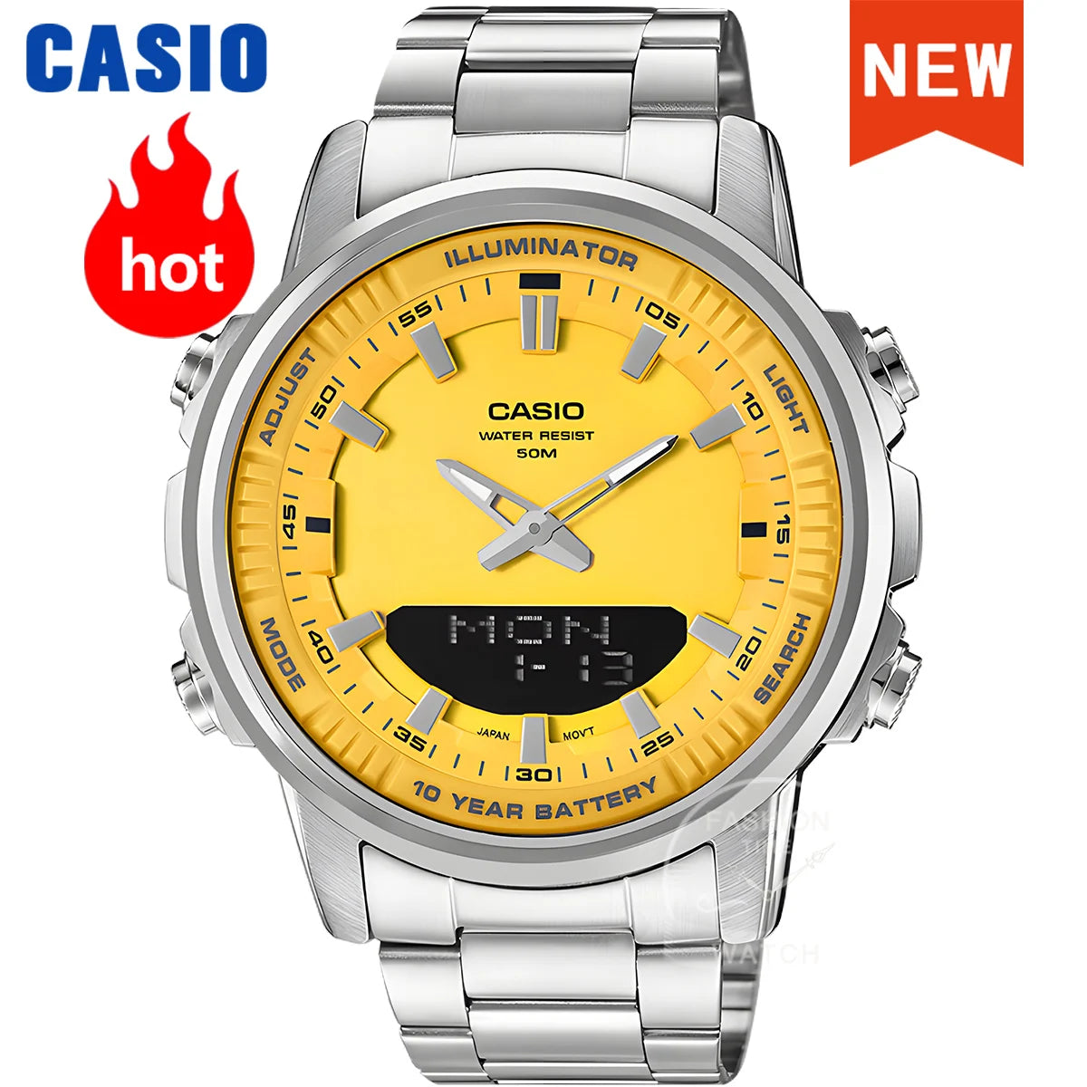 Casio Men's Analog-Digital Watch – Dual Display LED, Waterproof Military Style (2025 Model)