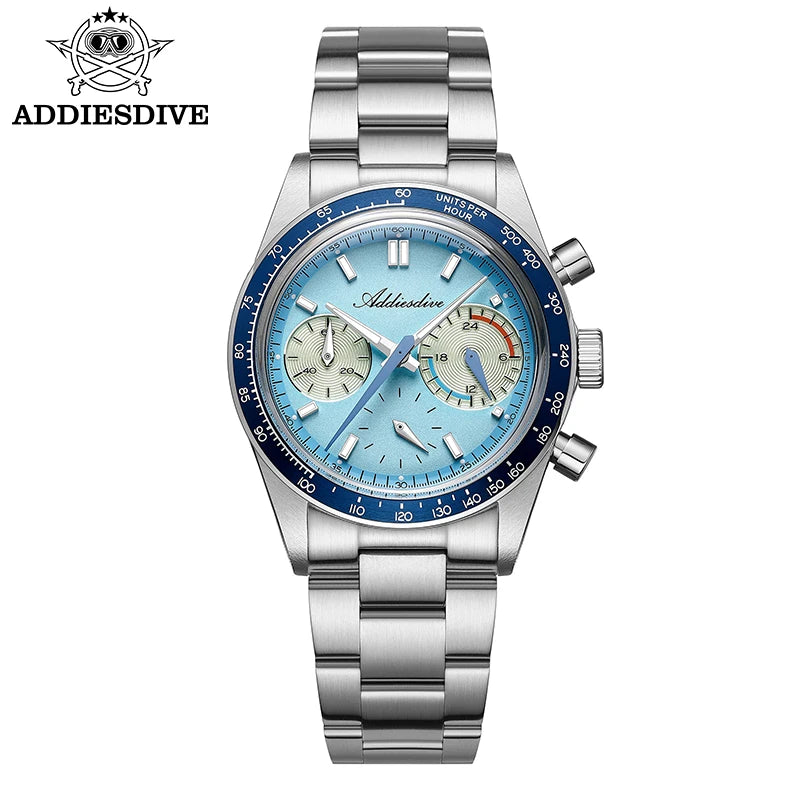 Addiesdive VK63 Chronograph Watch – Racing Style, 100M Waterproof