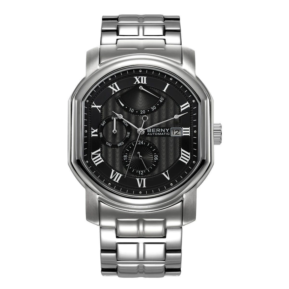 BERNY Men’s Automatic Mechanical Watch – Luxury Sapphire Self-Winding Waterproof Wristwatch