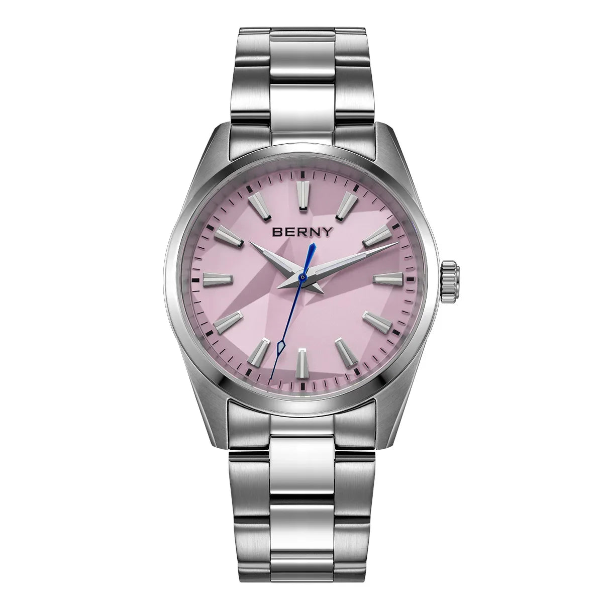 BERNY Women's Quartz Watch 39mm – Sapphire AR Coated 100M Waterproof Stainless Steel