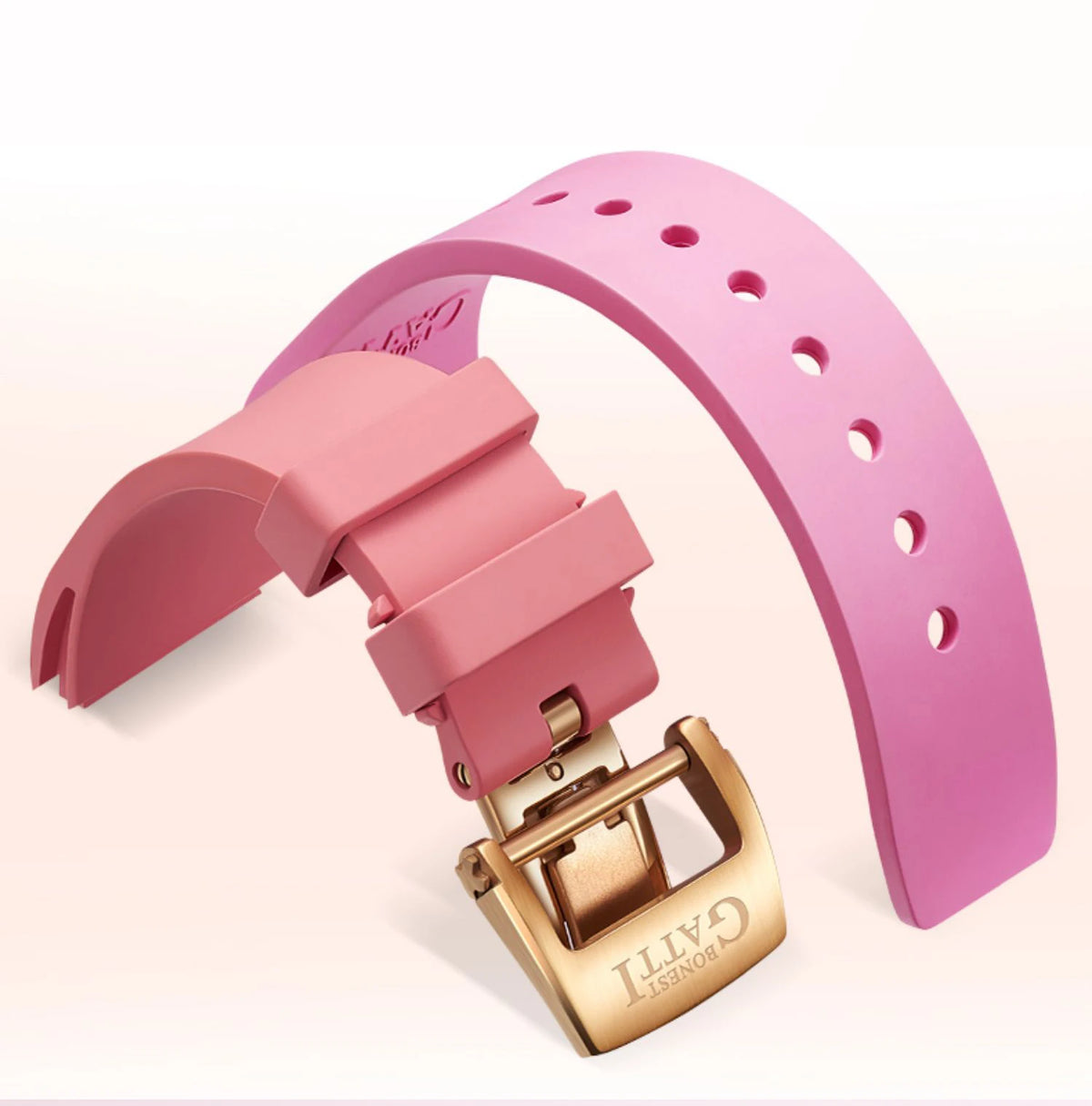 BONEST GATTI Women’s Automatic Watch – Luxury Tonneau Mechanical, Sapphire Crystal, Fluororubber Strap