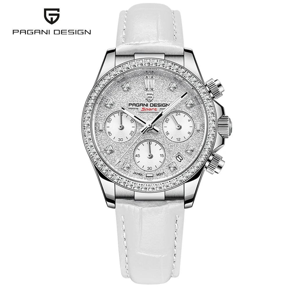 PAGANI DESIGN Women’s Multifunction Quartz Watch – Luxury Sapphire Glass Wristwatch with Japan TMI VD55 Movement