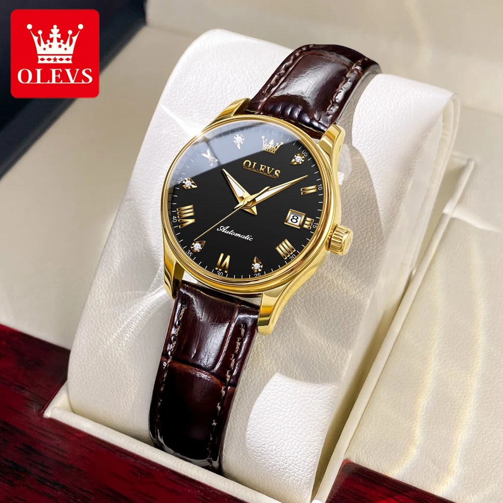 OLEVS Women’s Automatic Watch – Luxury Waterproof Luminous Chronograph Date Wristwatch 9932