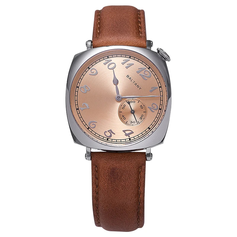 Baltany S4046 Men’s Automatic Watch 38mm – Cushion Case, Sapphire Crystal, Stainless Steel, Water Resistant