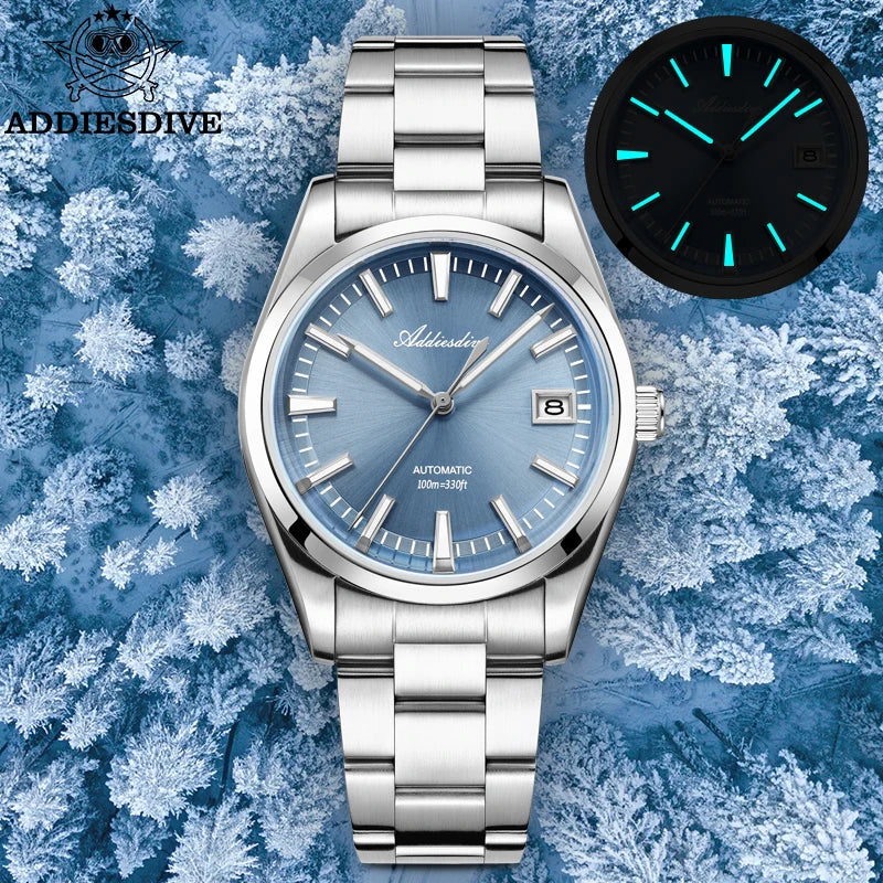 ADDIESDIVE Watches for Men 39mm Luxury NH35 Automatic Watch AD2077 Mechanical Wristwatch New Luminous Waterproof 100m Diving