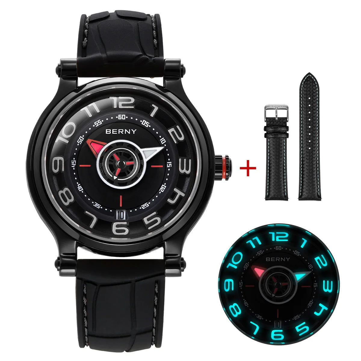 BERNY Miyota 8215 Automatic Men’s Watch – Sapphire, Super Luminous