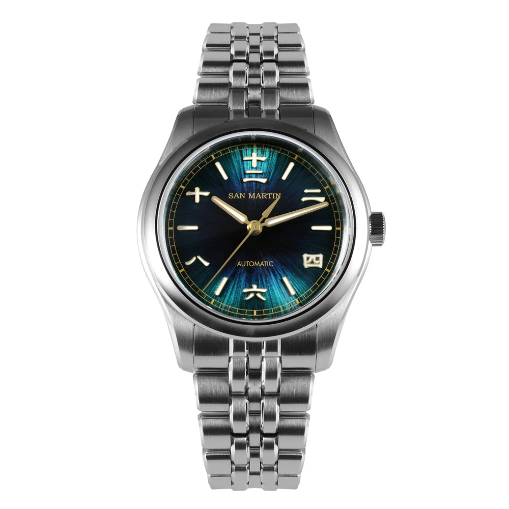 San Martin SN0144 Men’s Automatic Dress Watch 39mm – Miyota 90S5, Sunburst Dial