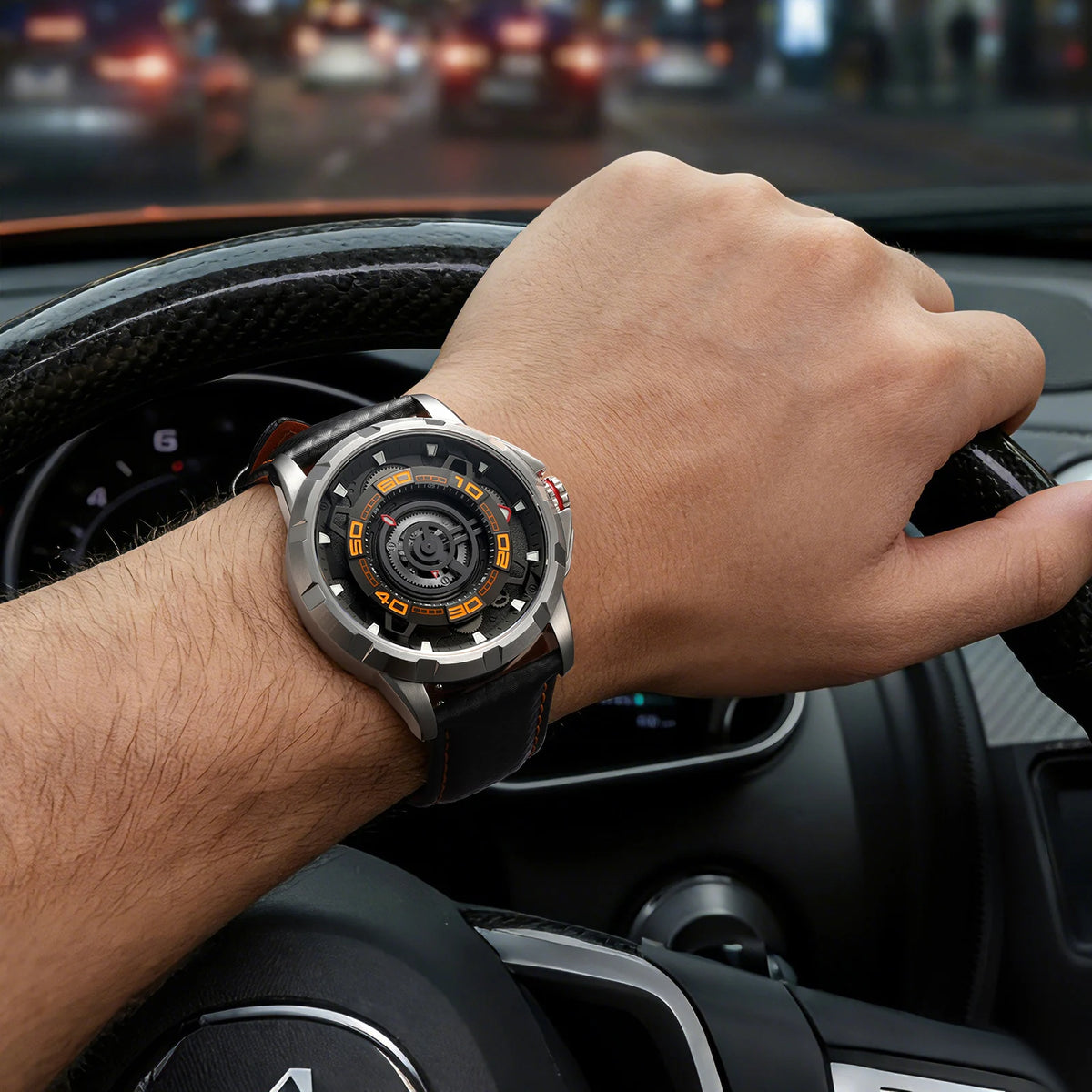 BERNY Automatic Skeleton Watch for Men – 3D Dial, Sapphire Crystal, 5ATM