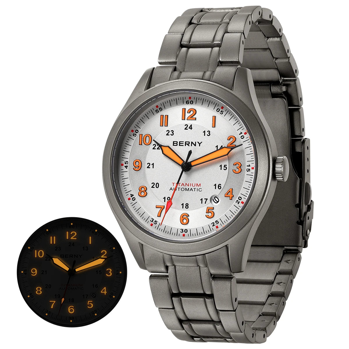 BERNY Men's Automatic Full Titanium Watch