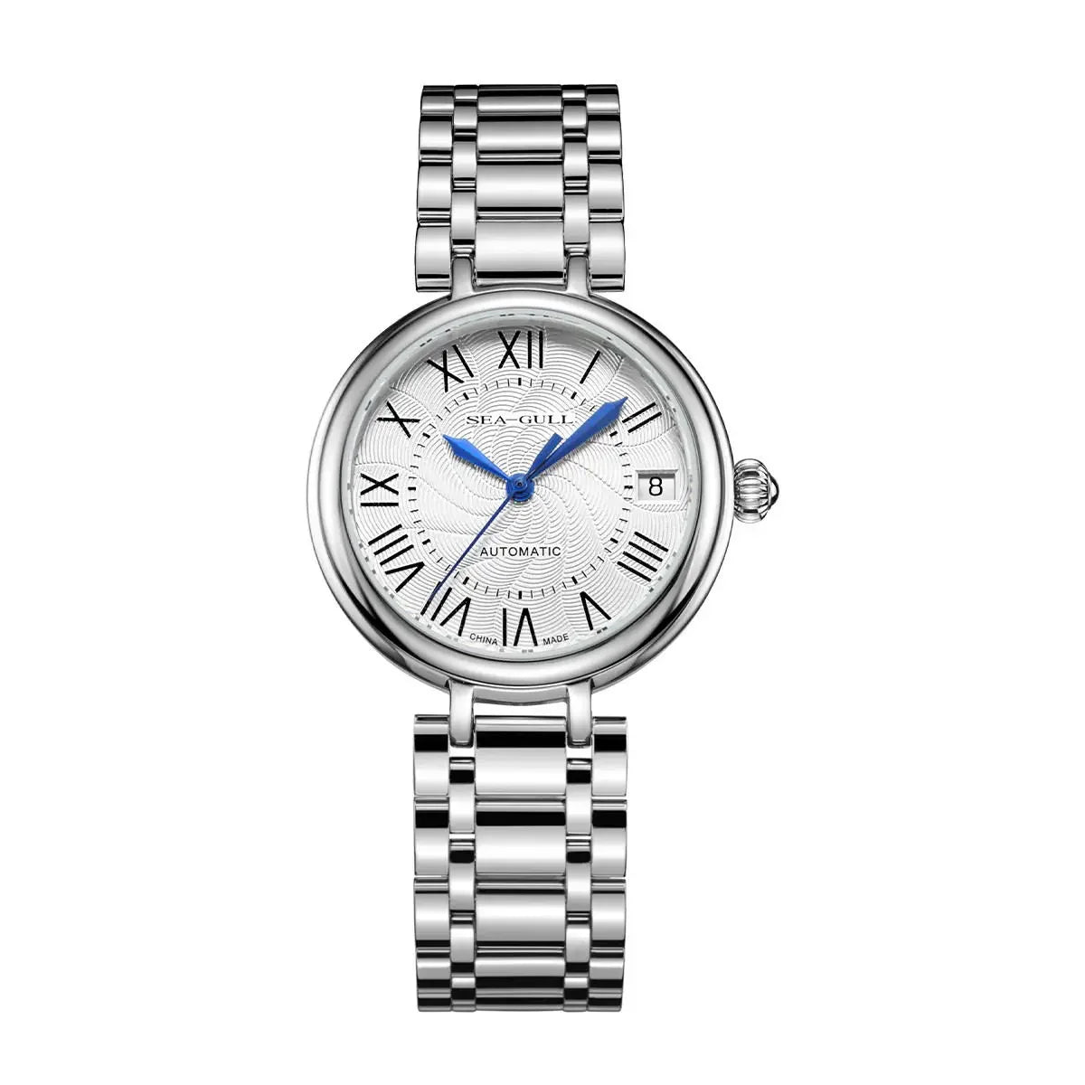 Seagull 417L Women’s Dress Watch – White Dial, Diamond Accent, Elegant Luxury Wristwatch