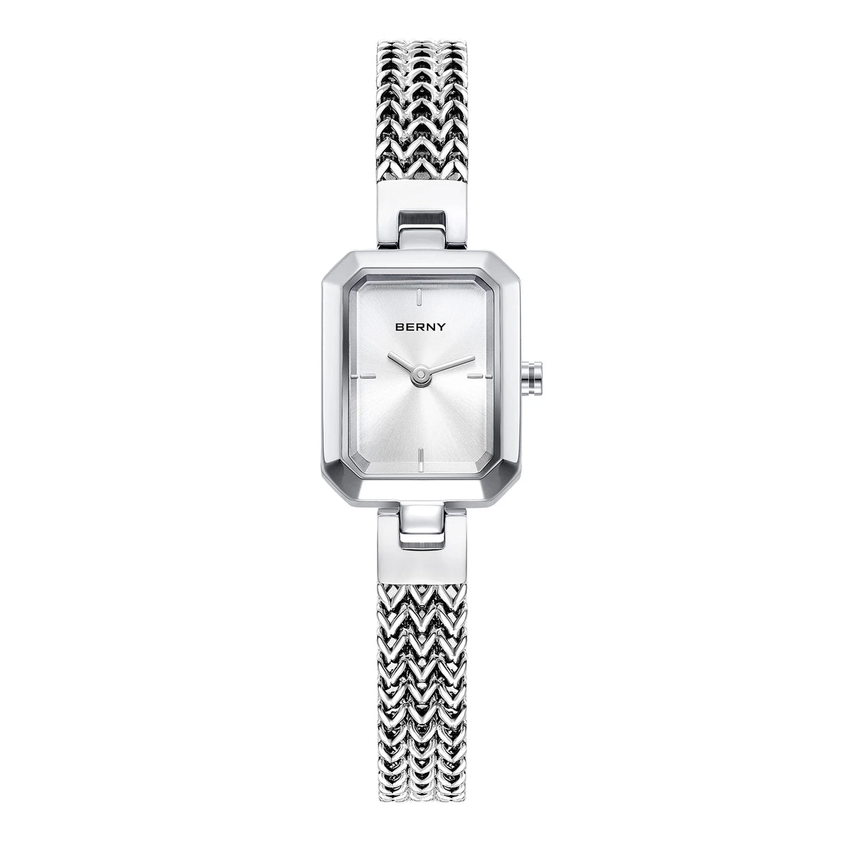 BERNY Women’s Square Watch – Minimalist Quartz, Stainless Steel
