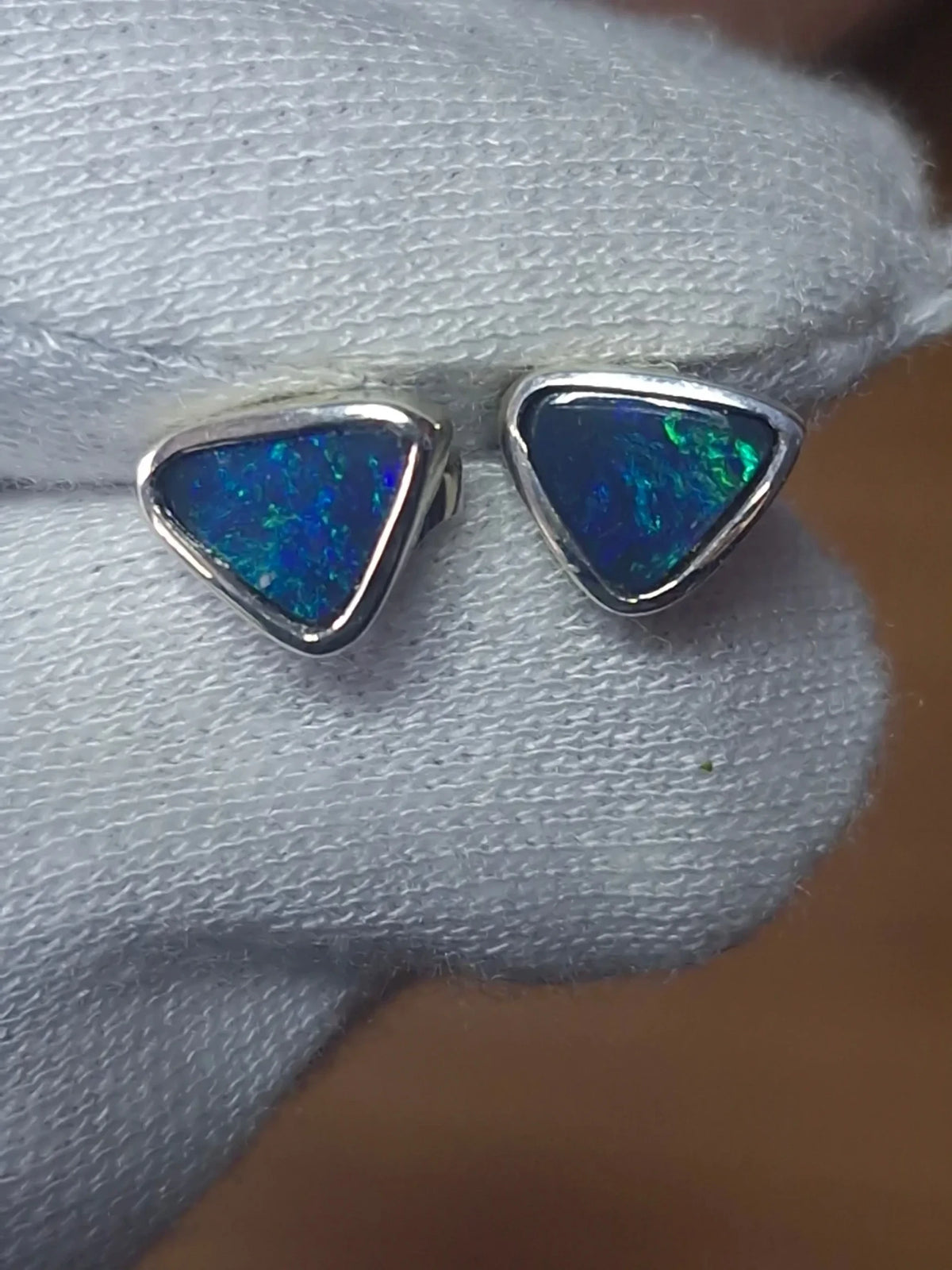 0.88ct Ligthning Ridge Opal Sterling Silver Stud Earrings