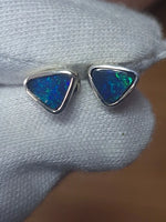 0.88ct Ligthning Ridge Opal Sterling Silver Stud Earrings