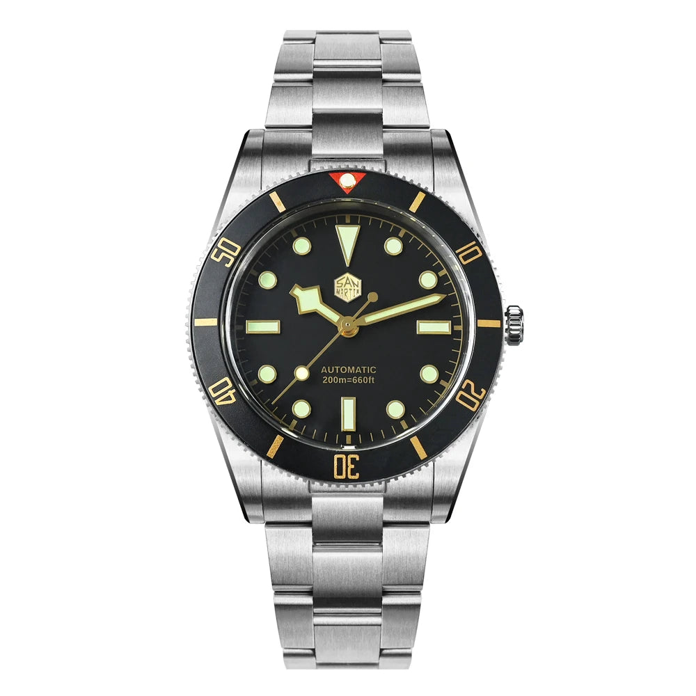 San Martin SN0138 37mm Vintage Diver Watch – ST2130 Automatic Men’s Watch with Sapphire Crystal & 200M Water Resistance