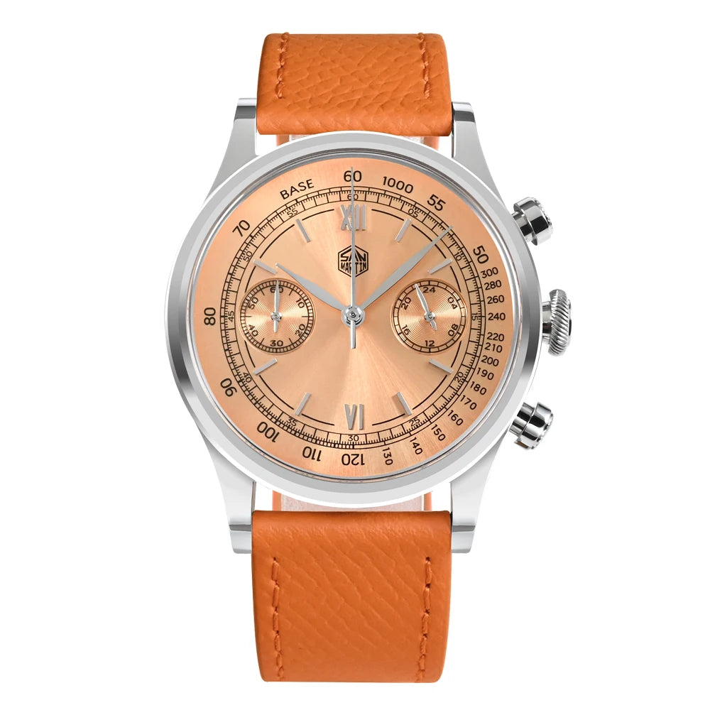 San Martin Men's Chronograph Quartz Watch – 38mm VK64, Sapphire Glass SN0101