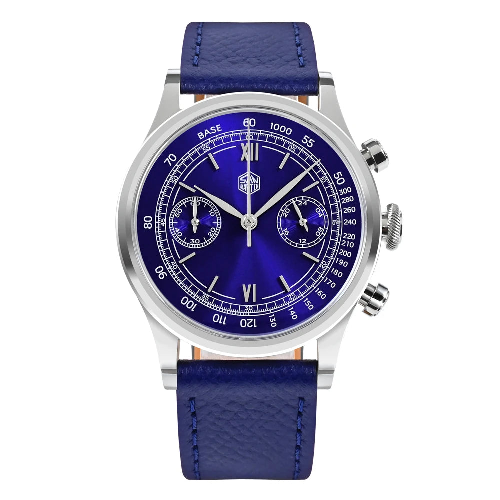 San Martin Men's Chronograph Quartz Watch – 38mm VK64, Sapphire Glass SN0101