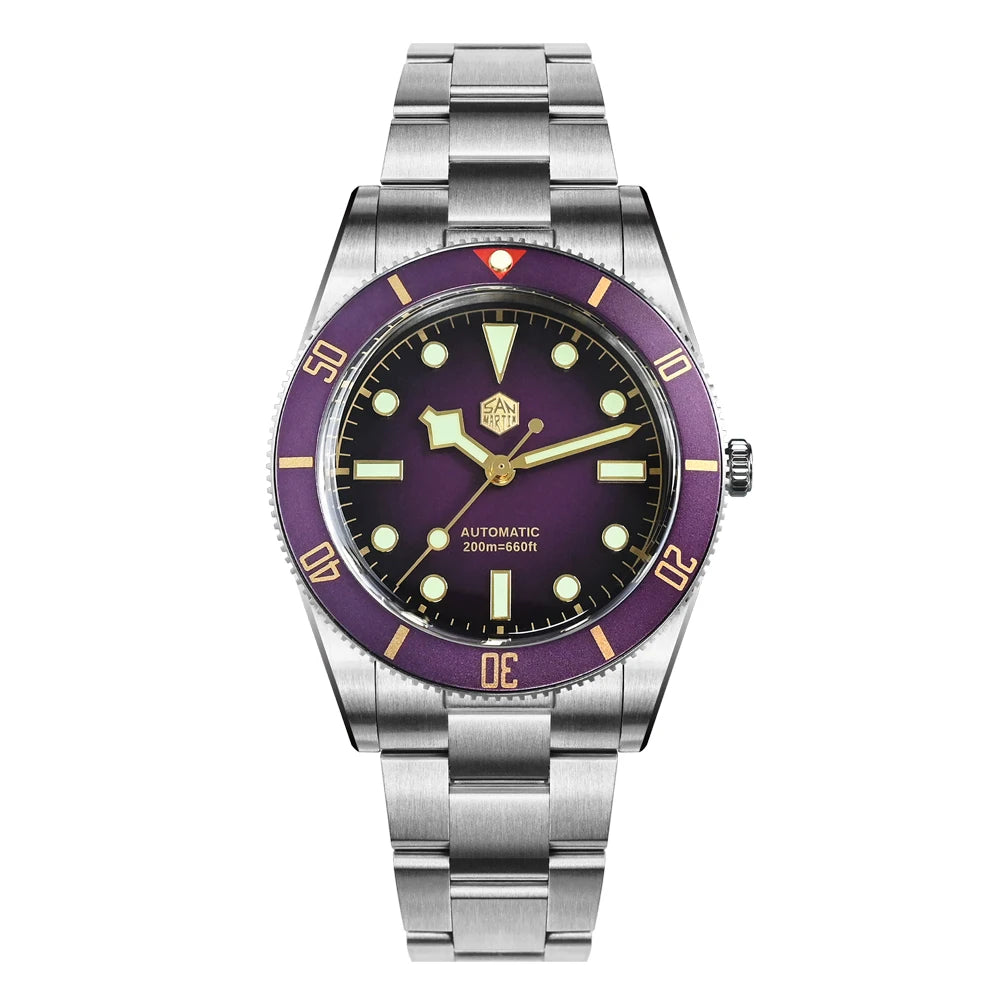 San Martin SN0138 37mm Vintage Diver Watch – ST2130 Automatic Men’s Watch with Sapphire Crystal & 200M Water Resistance