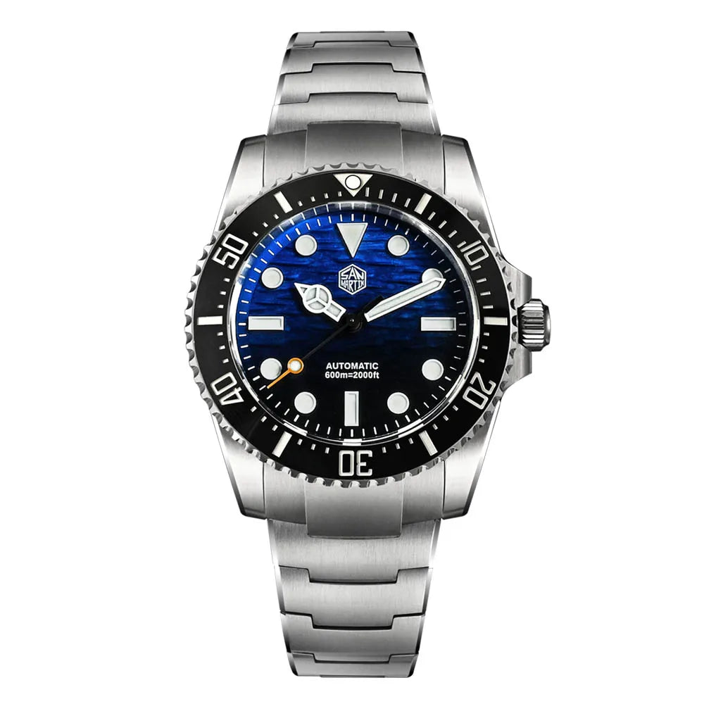 San Martin SN0126 42mm Men’s Diver Watch – Wave Texture Dial, Miyota 90S5, 600M Waterproof