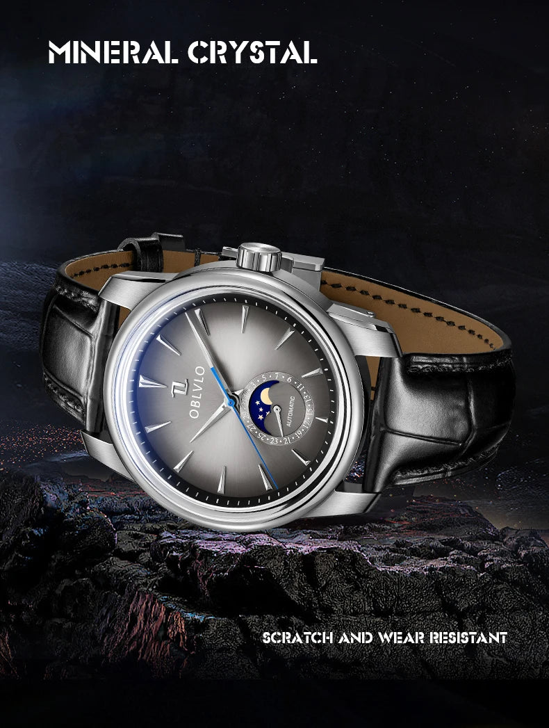 OBLVLO Men’s Automatic Moonphase Watch