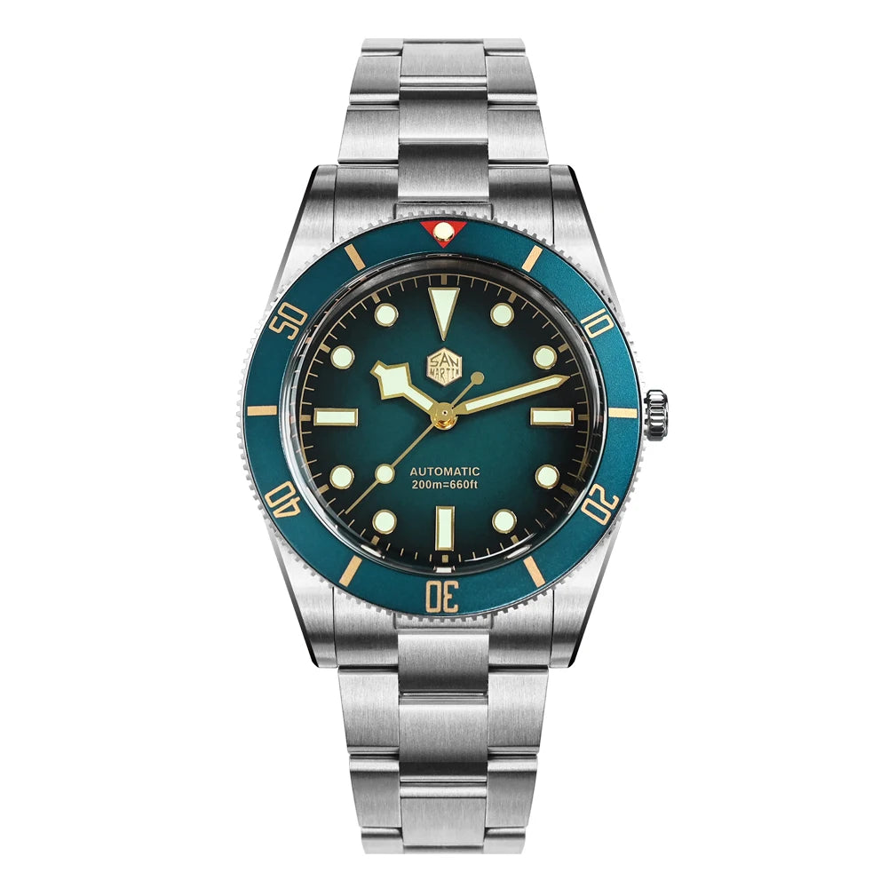 San Martin SN0138 37mm Vintage Diver Watch – ST2130 Automatic Men’s Watch with Sapphire Crystal & 200M Water Resistance