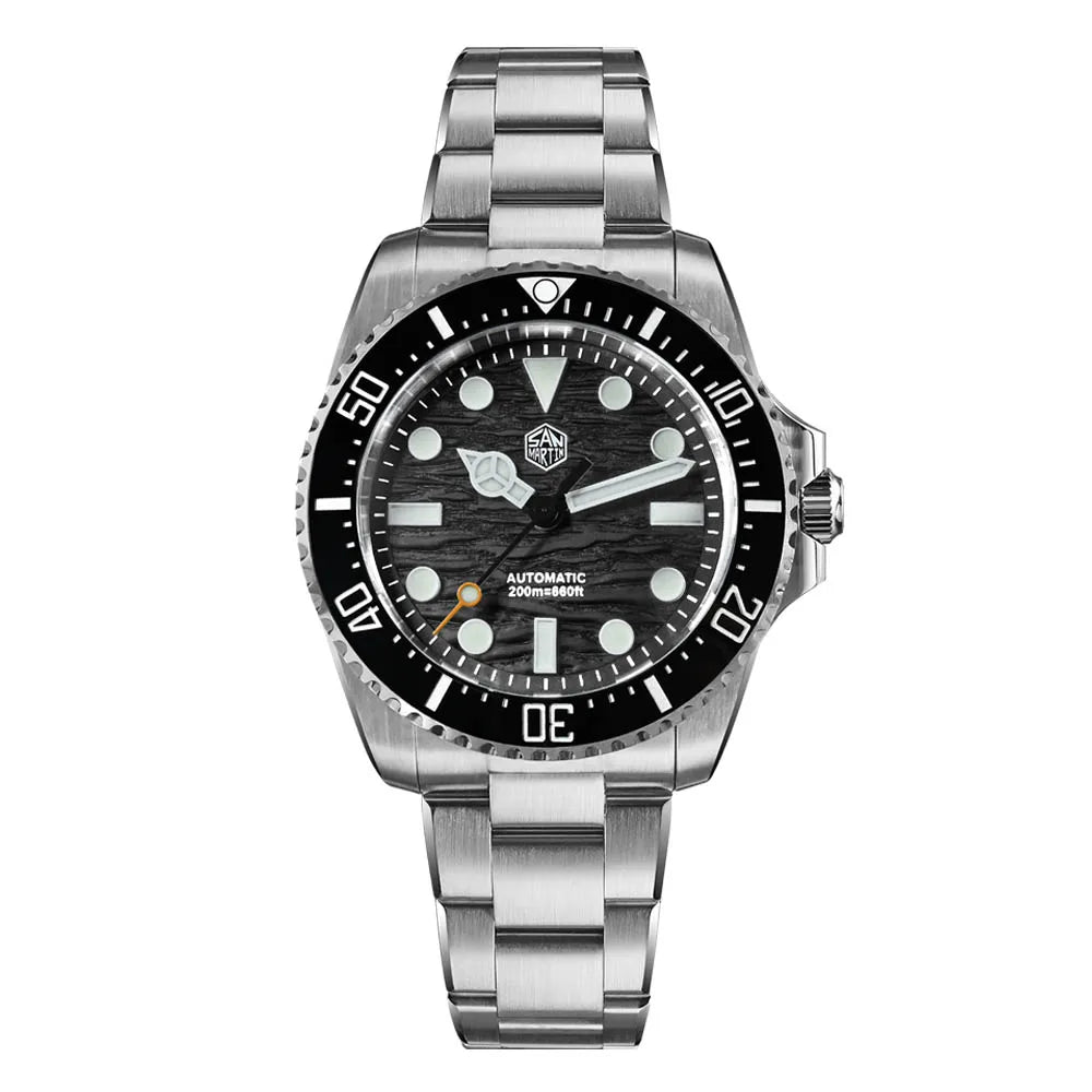 San Martin SN0126 42mm Men’s Diver Watch – Wave Texture Dial, Miyota 90S5, 600M Waterproof