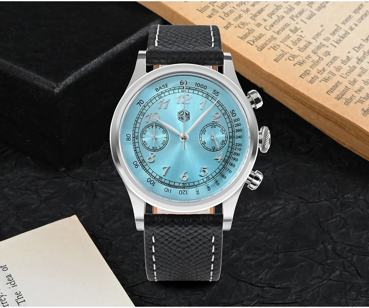 San Martin Men’s Quartz Chronograph Watch – 38mm, Sapphire Crystal