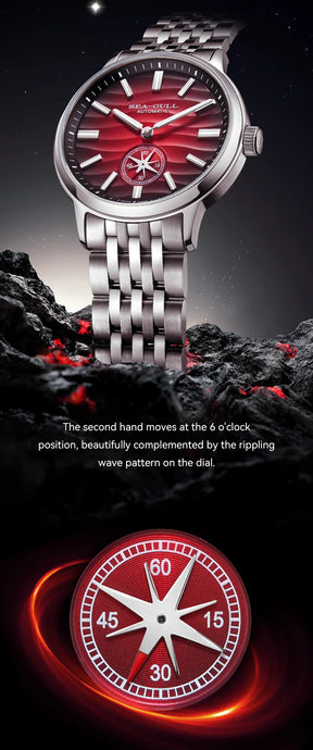 Seagull 6180 Men’s Automatic Watch 39.5mm – Stainless Steel, Sapphire Crystal, Luminous Bracelet