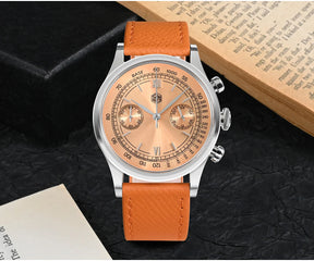 San Martin Men's Chronograph Quartz Watch – 38mm VK64, Sapphire Glass SN0101