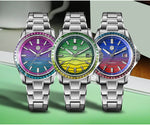 San Martin SN0150 Luxury Automatic Watch – Gemstone Bezel, MOP Dial, Miyota 9015