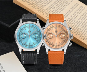 San Martin Men's Chronograph Quartz Watch – 38mm VK64, Sapphire Glass SN0101