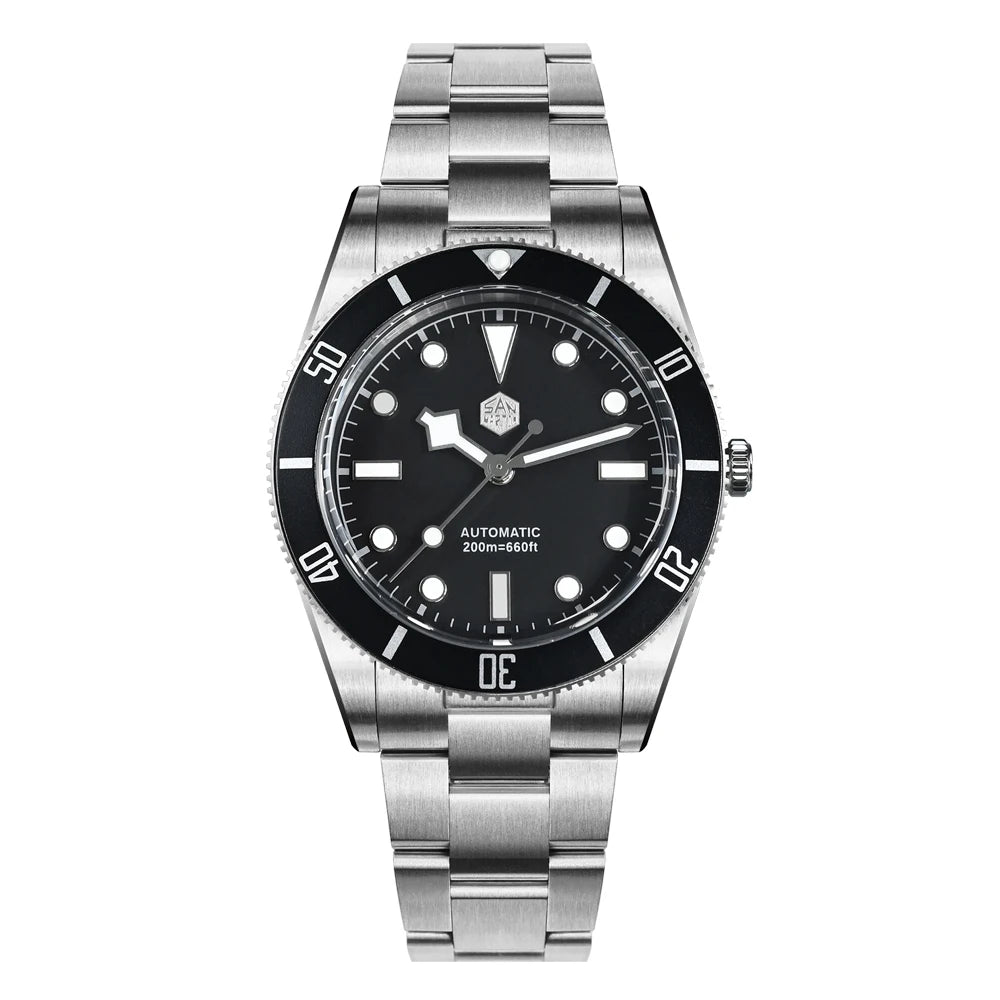 San Martin SN0138 37mm Vintage Diver Watch – ST2130 Automatic Men’s Watch with Sapphire Crystal & 200M Water Resistance
