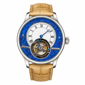 Merkur Men's Tourbillon Watch 42mm – Manual Wind Mechanical Skeleton Sapphire