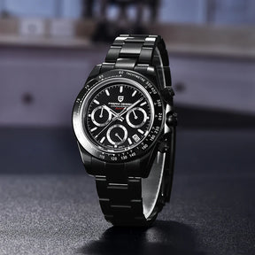 Pagani Design Men’s Chronograph Watch – Black Luxury Quartz, Waterproof