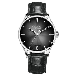AGELOCER Budapest Men's Automatic Watch – Steel Strap Business Dress with Calendar