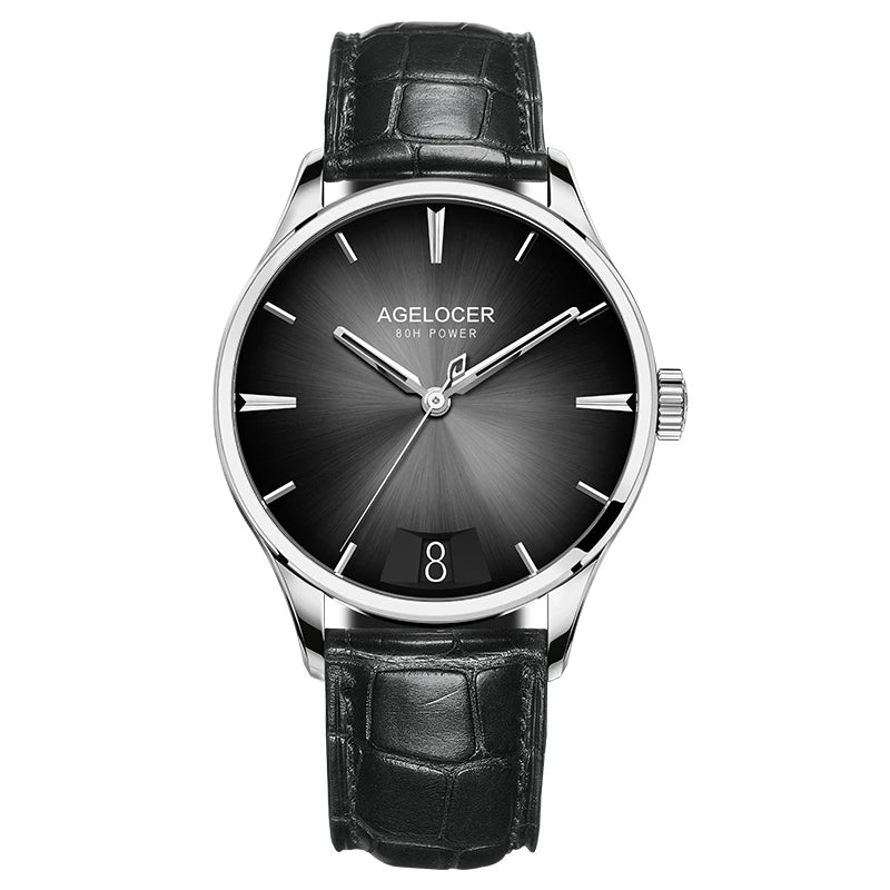 AGELOCER Budapest Men's Automatic Watch – Steel Strap Business Dress with Calendar