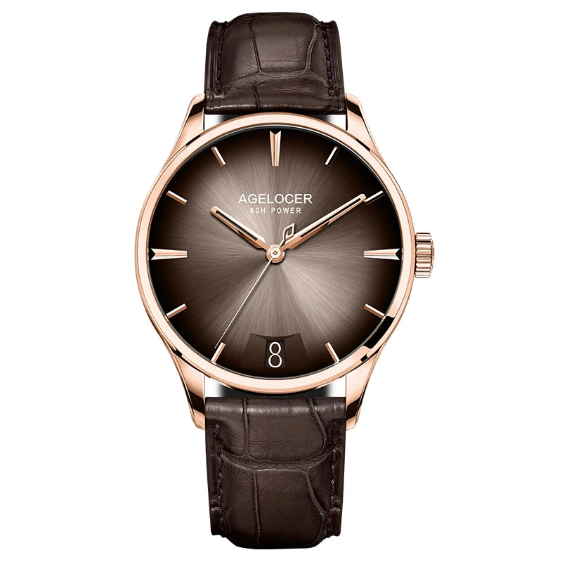 AGELOCER Budapest Men's Automatic Watch – Steel Strap Business Dress with Calendar