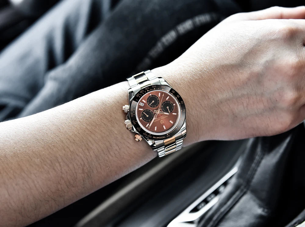 Pagani Design Men’s Chronograph Watch – Black Luxury Quartz, Waterproof