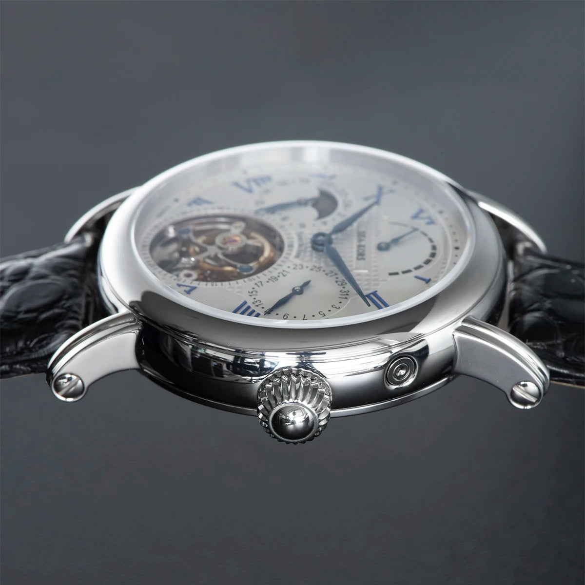 Sugess Seakors Men’s Tourbillon Watch – ST8007 Movement, Skeleton Dial, Moonphase, Sapphire Crystal, 316L Steel