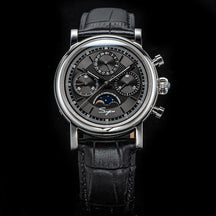 Sugess ST1908 Mechanical Chronograph Watch – Moonphase Vintage BK Dial Sapphire Crystal Waterproof Wristwatch