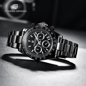 Pagani Design Men’s Chronograph Watch – Black Luxury Quartz, Waterproof