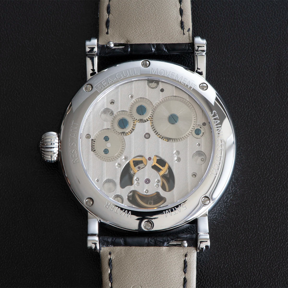 Sugess Seakors Men’s Tourbillon Watch – ST8007 Movement, Skeleton Dial, Moonphase, Sapphire Crystal, 316L Steel