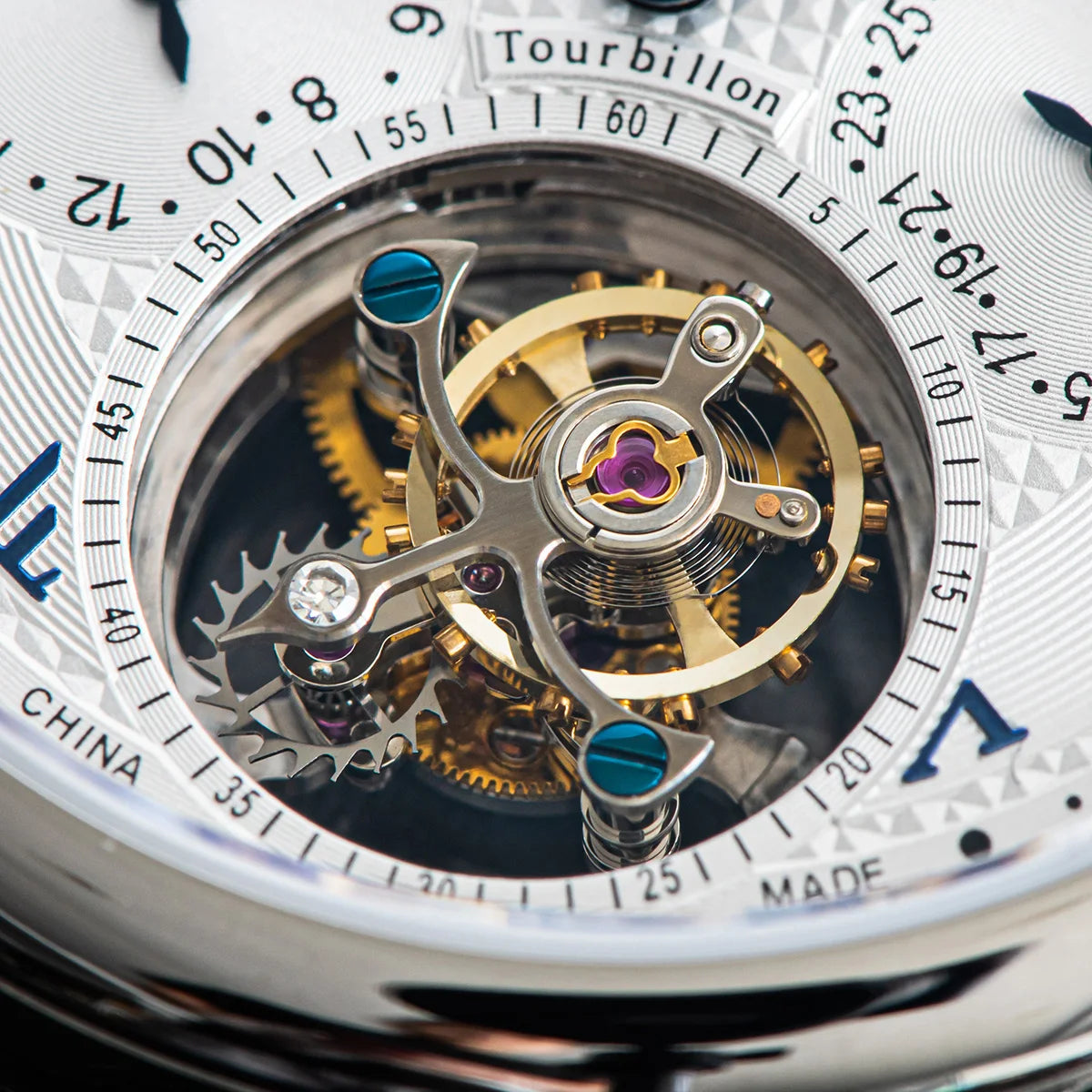 Sugess Seakors Men’s Tourbillon Watch – ST8007 Movement, Skeleton Dial, Moonphase, Sapphire Crystal, 316L Steel