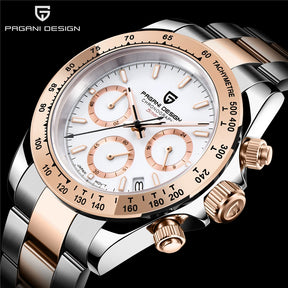 Pagani Design Men's Chronograph Watch – Quartz Sapphire Stainless Steel Waterproof 2026e