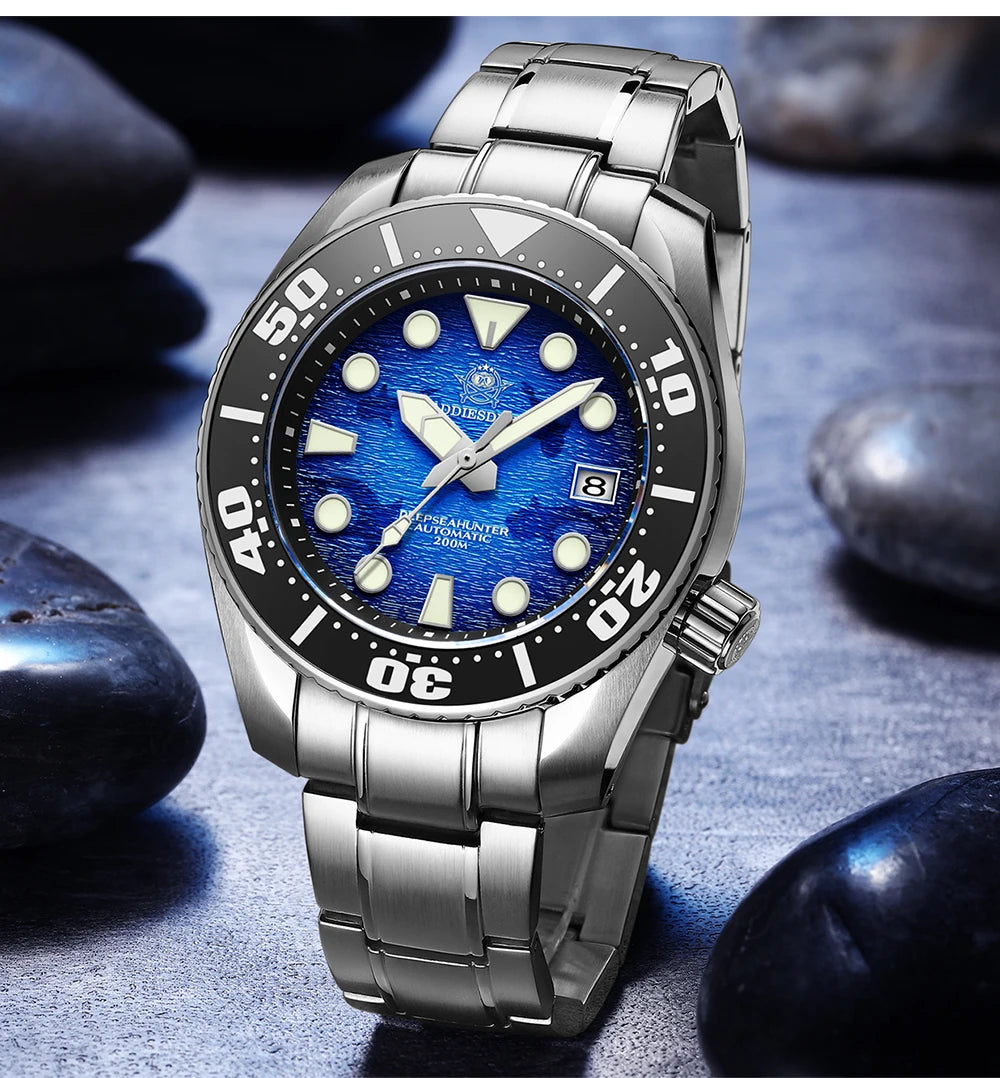 ADDIESDIVE AD2102 Automatic Dive Watch – 200m Water Resistant, BGW9 Super Luminous Men's Watch