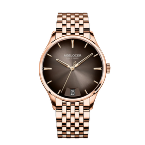 AGELOCER Budapest Men's Automatic Watch – Steel Strap Business Dress with Calendar