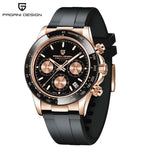 PAGANI DESIGN Men’s Meteorite Dial Quartz Chronograph Watch – Sapphire Crystal, Stainless Steel, 100M Waterproof