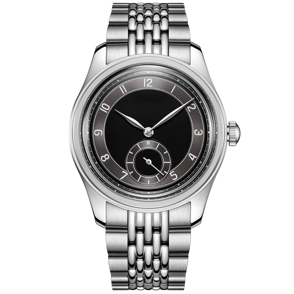 Pierre Philippe Field Watch – Black Enamel Dial Retro Arrow Pilot Watch, ST17 Mechanical Manual Wind