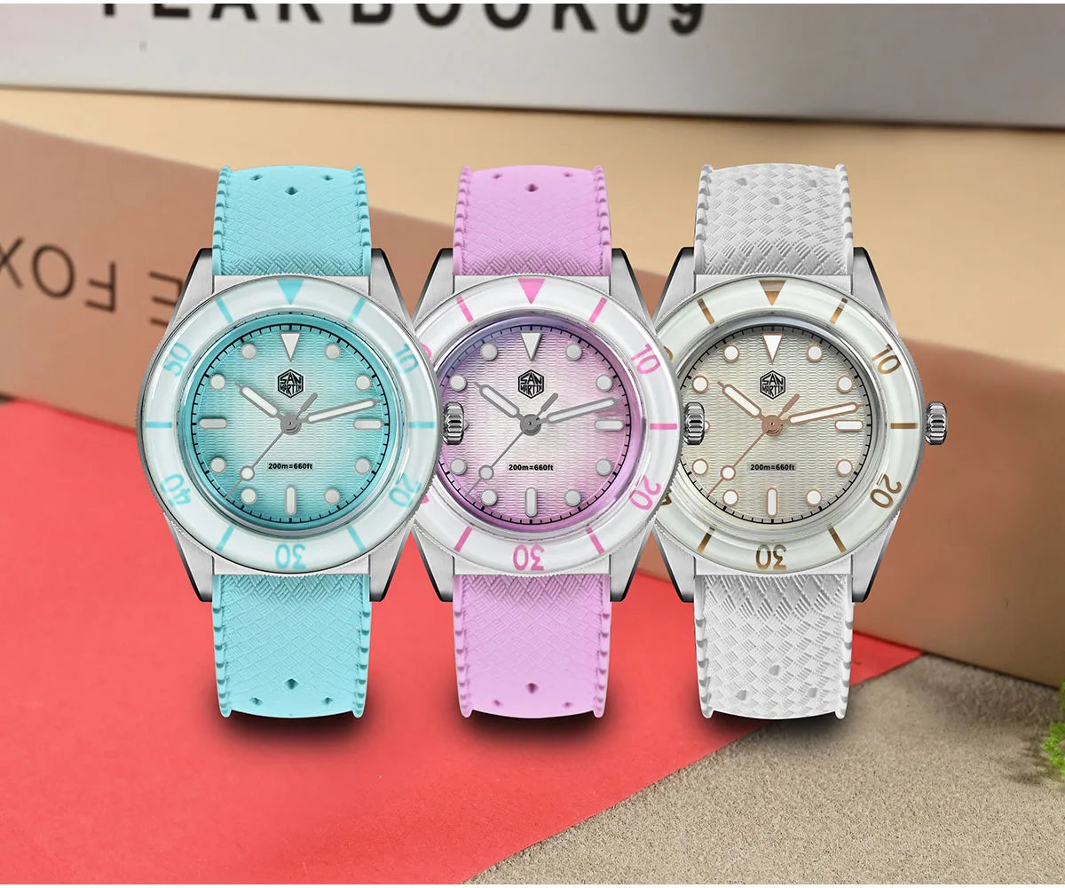 San Martin SN0151 Women’s Luxury Quartz Watch – Ronda 703, 200M Waterproof