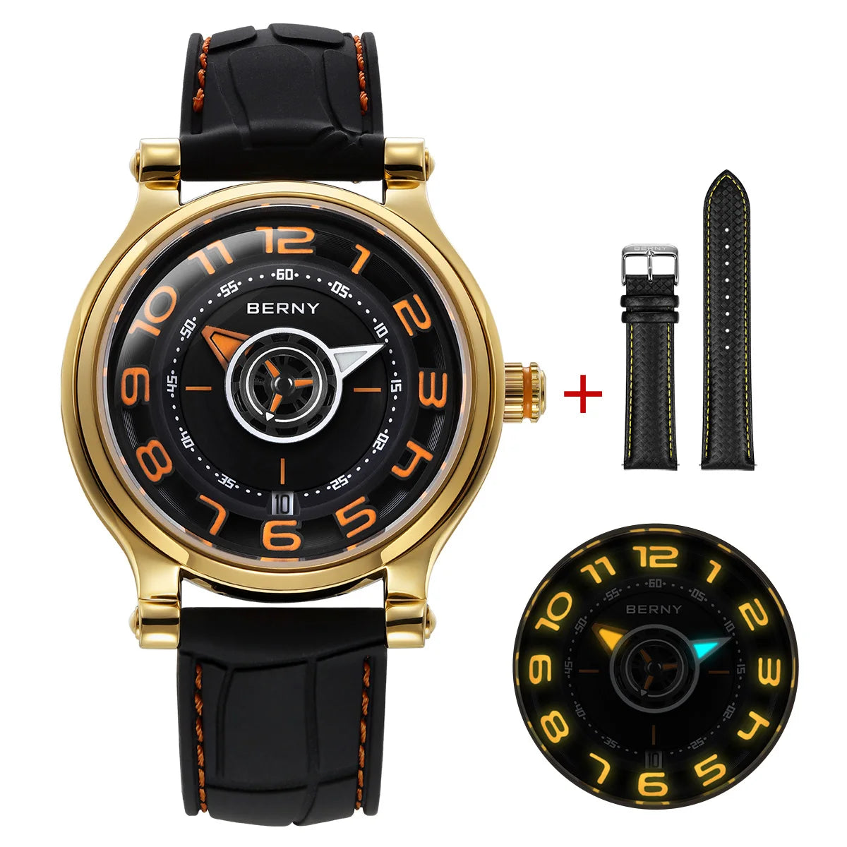 BERNY Miyota 8215 Automatic Men’s Watch – Sapphire, Super Luminous